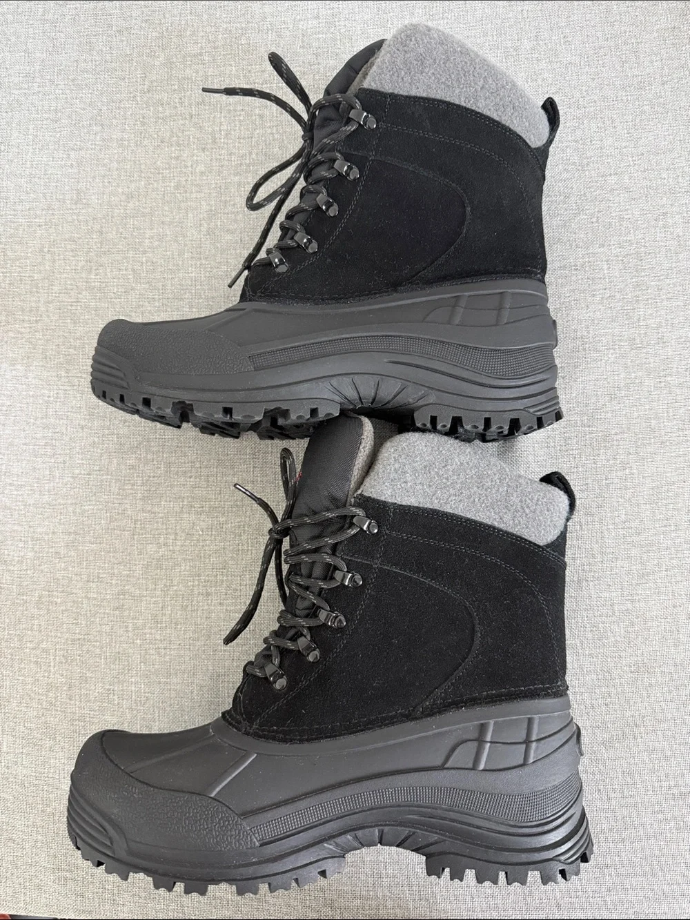 NORTIV 8 Men's Insulated Waterproof Winter Snow Boots Black Size 9
